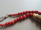 Vintage Sponge Coral Stone and Wood Necklace Fall Colors