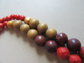 Vintage Sponge Coral Stone and Wood Necklace Fall Colors
