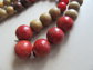 Vintage Sponge Coral Stone and Wood Necklace Fall Colors