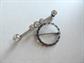 Victorian Sterling Silver Rhinestone Bar Pin and Circular Amethyst Rhinestone