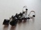 Vintage Black Glass Hematite Dangle Earrings 