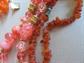 Vintage Orange Bead Lot Plastic Lucite Aurora Borealis Crystals Destash Repurpose Jewelry Making