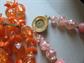 Vintage Orange Bead Lot Plastic Lucite Aurora Borealis Crystals Destash Repurpose Jewelry Making
