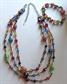 EsMor Glass Multi Strand Necklace and Bonus Shell Bracelet