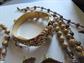 Vintage Jewelry Lot Multi Strand Necklace Clamper Bracelet Earrings Pins Shell Beads Fall Colors