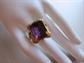 Vintage Purple Rhinestone Adjustable Ring Renaissance Costume Accessory