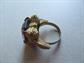 Vintage Purple Rhinestone Adjustable Ring Renaissance Costume Accessory