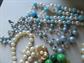 Vintage Beads Lot Faux Pearls Glass Crystals Celluloid Jewelry Making