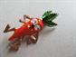 Rare Vintage Anthropomorphic Google Eyes Carrot Pin  Googley Googly