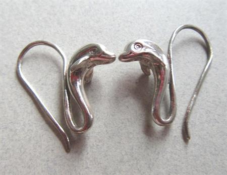 Sterling Silver Smiling Dolphin Pierced Earrings 4.8 Grams  925