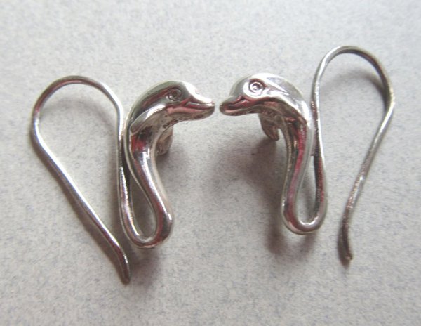 Sterling Silver Dolphin Earrings Fine Jewelry