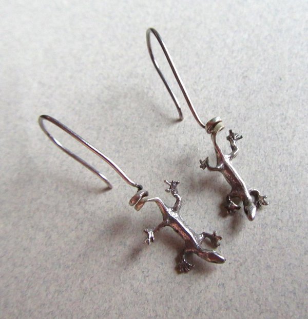 Sterling Silver Lizard Earrings Fine Jewelry