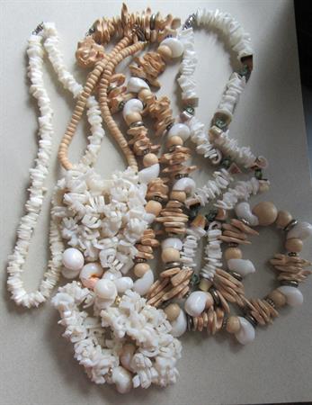 Vintage Shell Necklaces Lot Tiki Luau Party Accessories 