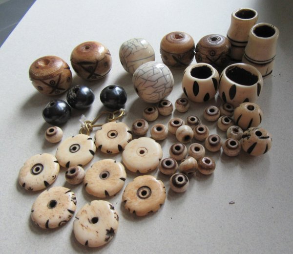 Faux Bone Beads Lot Jewelry Making