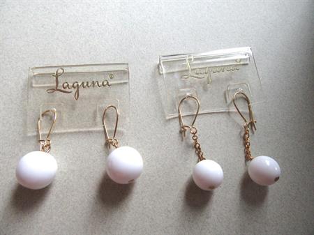 Vintage Mod Laguna White Lucite Ball Pierced Earrings Never Worn Your Choice Signed Jewelry