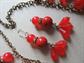 Orange Lucite Rhinestone Necklace. Great For Making Earrings Destash Repurpose Jewelry Making