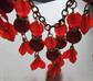 Orange Lucite Rhinestone Necklace. Great For Making Earrings Destash Repurpose Jewelry Making
