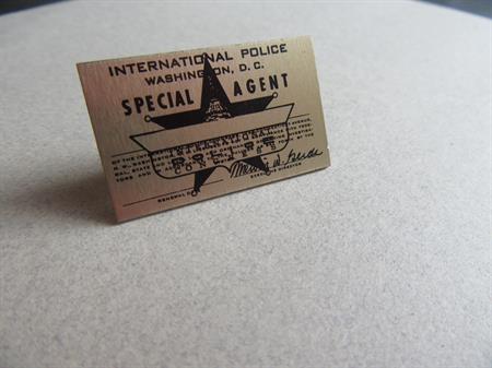 Vintage International Police  Washington DC Special Agent Faux Facsimile ID Tac Pin Collectibles