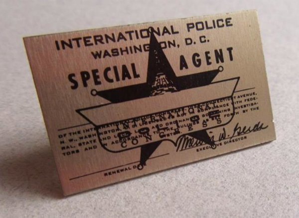 Vintage International Police  Washington DC Special Agent 