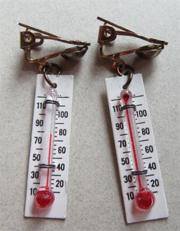 Vintage Thermometer Earrings Hot Flash Menopause Gag Gift