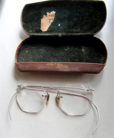 Antique 12K Gold Filled Hexagon Rimless Eye Glasses 