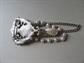 1980's Red Rhinestone and Faux Pearl Coat or Lapen Pin Vintage Jewelry