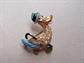 1940's Anthropomorphic Rhinestone Duck Pin Articulated Spinning Legs Figural 