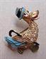 1940's Anthropomorphic Duck Pin Articulated Vintage Jewelry