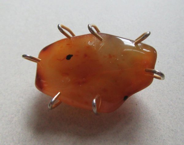 Artsy Genuine Agate ? Pin Gemstone Vintage Jewelry