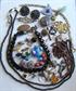 Vintage and Up Jewelry Parts Lot Destash Glass Beads and Doo Dads Repurposing Harvest