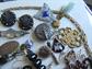 Vintage and Up Jewelry Parts Lot Destash Glass Beads and Doo Dads Repurposing Harvest