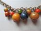 1950's Bakelite and Lucite Fruit Salad Necklace And Earrings Vintage Jewelry Fall Colors