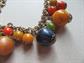 1950's Bakelite and Lucite Fruit Salad Necklace And Earrings Vintage Jewelry Fall Colors