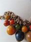 1950's Bakelite and Lucite Fruit Salad Necklace And Earrings Vintage Jewelry Fall Colors