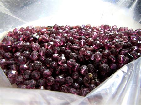 Vintage Faceted Amethyst Glass Loose Beads Large Lot Jewelry Making Destash 