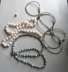 Genuine Pearls Broken Necklaces Lot Sterling Clasps Jewelry Making