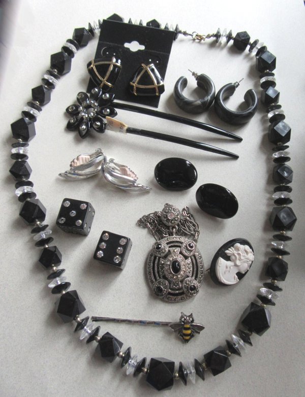 Vintage and Up Black Jewelry Lot