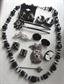 Vintage and Up Black Jewelry Lot Necklaces Earrings Hair Accessories