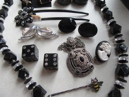 Vintage and Up Black Jewelry Lot