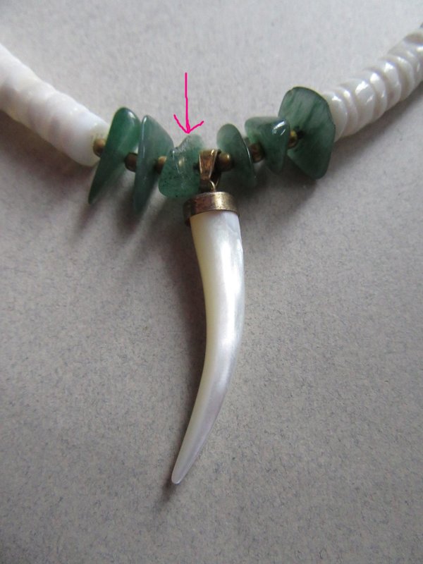 1970's Pucca Shell Necklace Pearl Horn Pendant