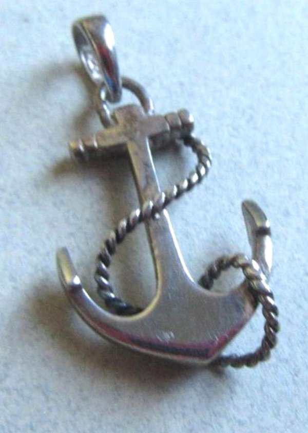 Vintage Sterling Silver Anchor Pendant Fine Jewelry