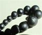 Vintage Black Beads Necklace With 10K Clasp Gutta Percha? Vulcanite? Bog Wood?