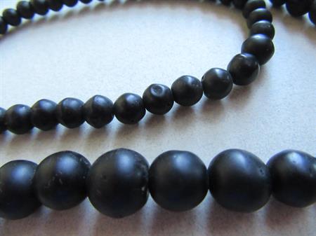 Vintage Black Necklace 10K Clasp Gutta Percha? Vulcanite? Bog Wood?