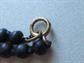 Vintage Black Beads Necklace With 10K Clasp Gutta Percha? Vulcanite? Bog Wood?