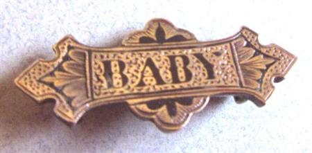 Victorian Baby Pin Taille D'epergne Enamel 
