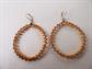 Orange Art Glass Hoop Pierced Earrings 