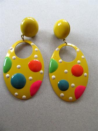 1980's Polka Dot Earrings Vintage Jewelry
