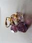 Vintage Vogue NY Signed Purple Crystal Clip Earrings 
