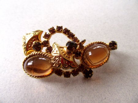 Vintage Rhinestone Glass Pin 