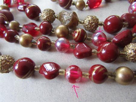 Vintage Red Long Glass and Lucite Necklace